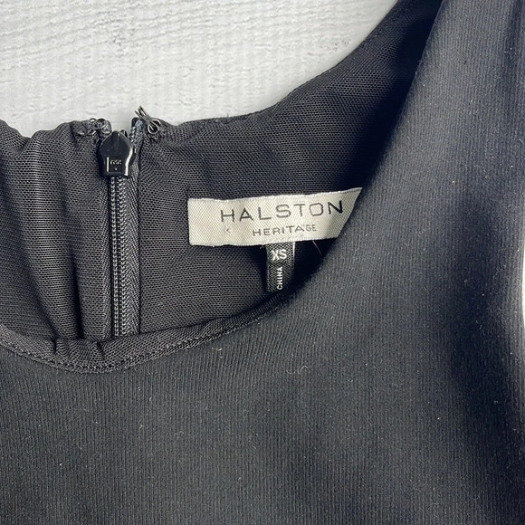 Halston Heritage Black Cut Out Sleeve Bodysuit XS - Picture 3 of 4